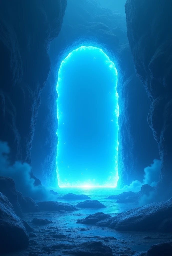 portal horizontal azul, realisitic