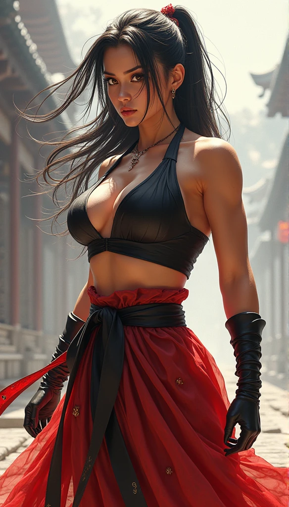 busty woman,Karateka，hokuto shinken,ultimate form,