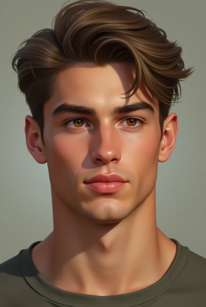Moreno with short light brown hair and brown eyes