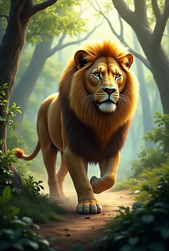 Lion in forest 