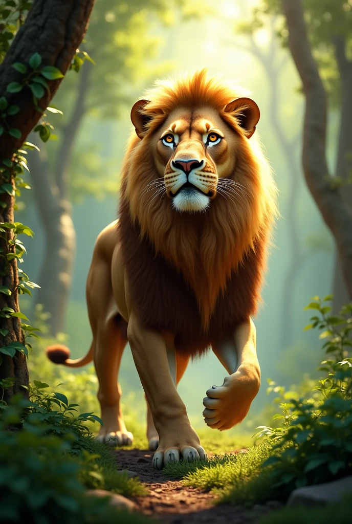Lion in forest
