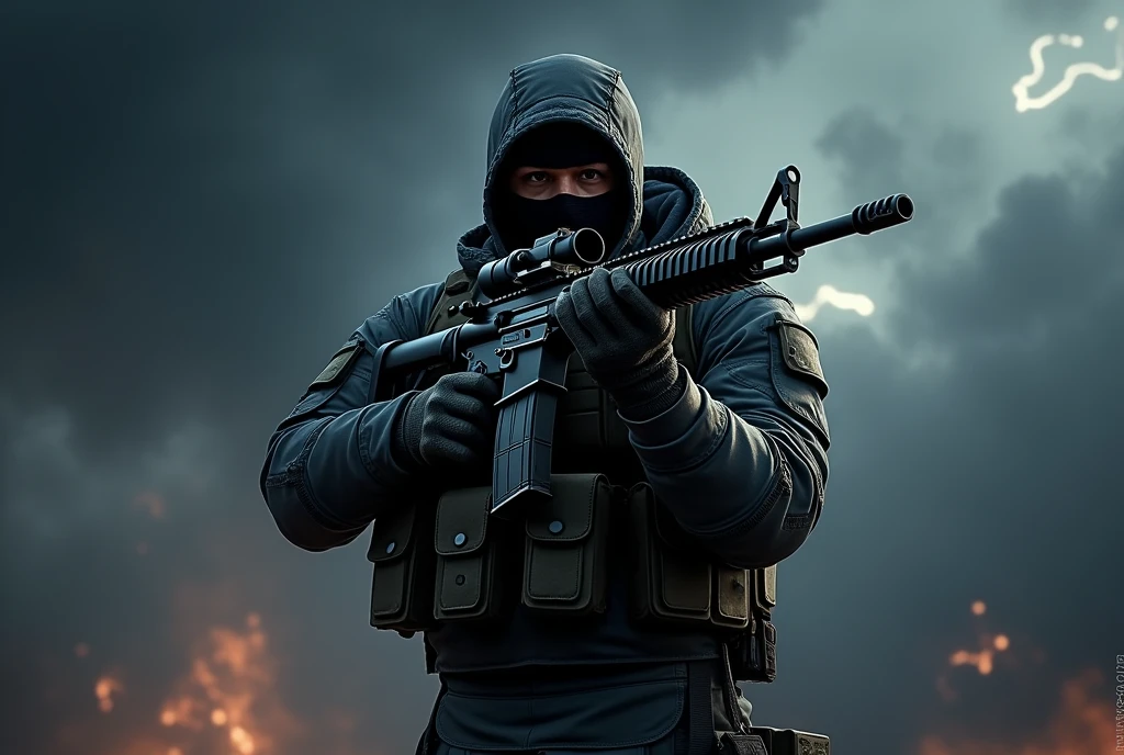 Deadly gaming logo like epic with gun
