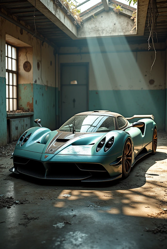 make a Pagani in an abandoned house, make the Pagani intact but full of dust, that the image be as realistic as possible
that it be in a garage, that it be so realistic that you can't think that it's made with ai the image