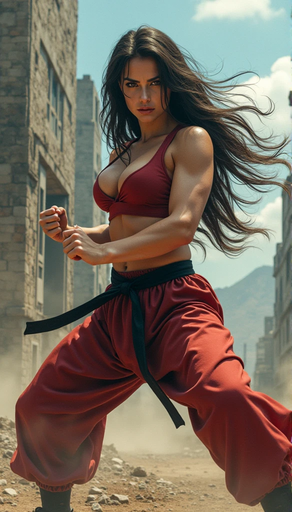 Realistic busty woman,Karateka,hokuto no ken,ultimate form,8k
