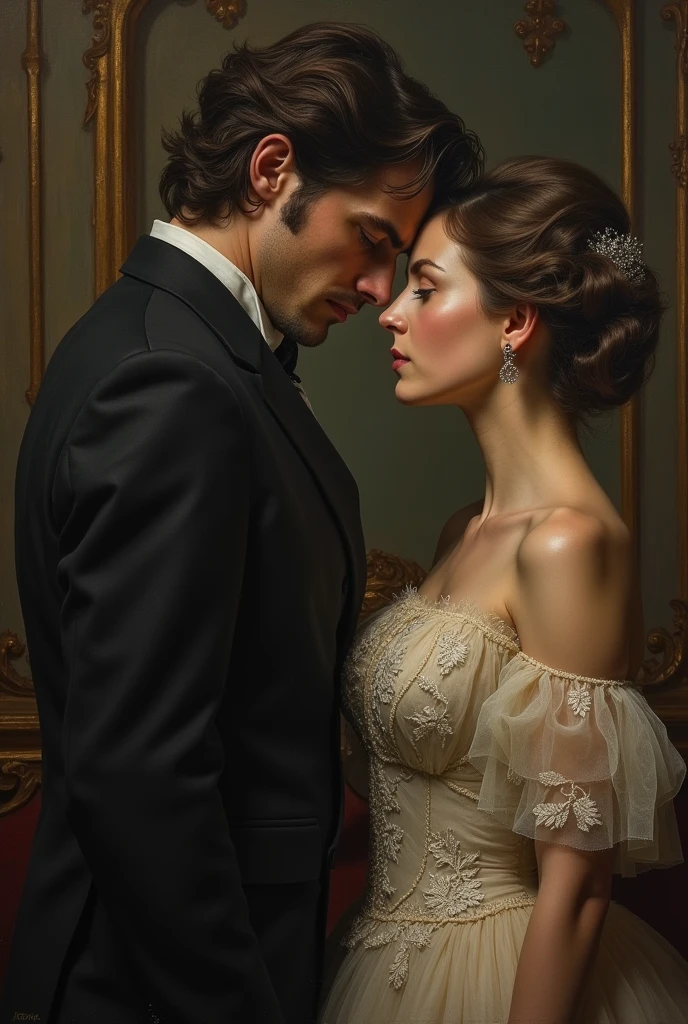 Man obsessed with a woman in 19th century clothing