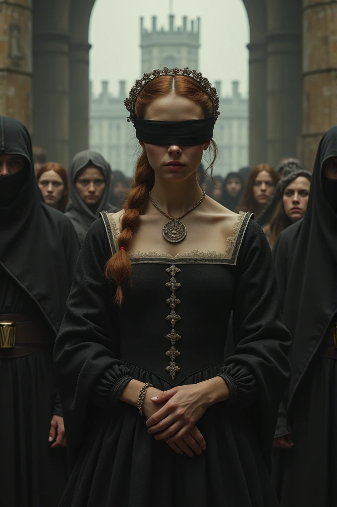 Anne Boleyn She was taken to be executed. By beheading, Anpolin frowned. Her eyes were blindfolded.