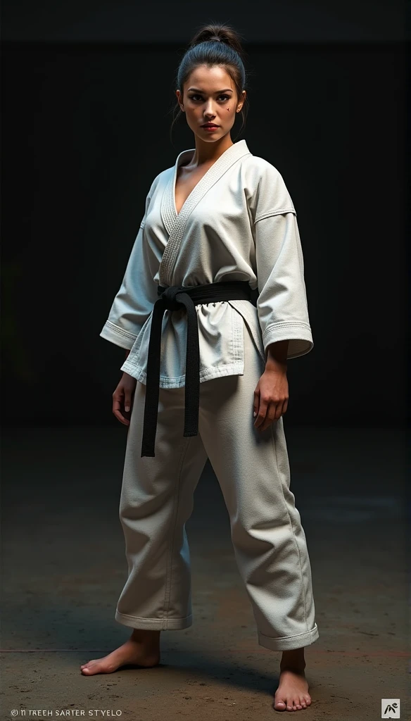 Realistic busty woman,Karateka,hokuto shinken,ultimate form,Performance
