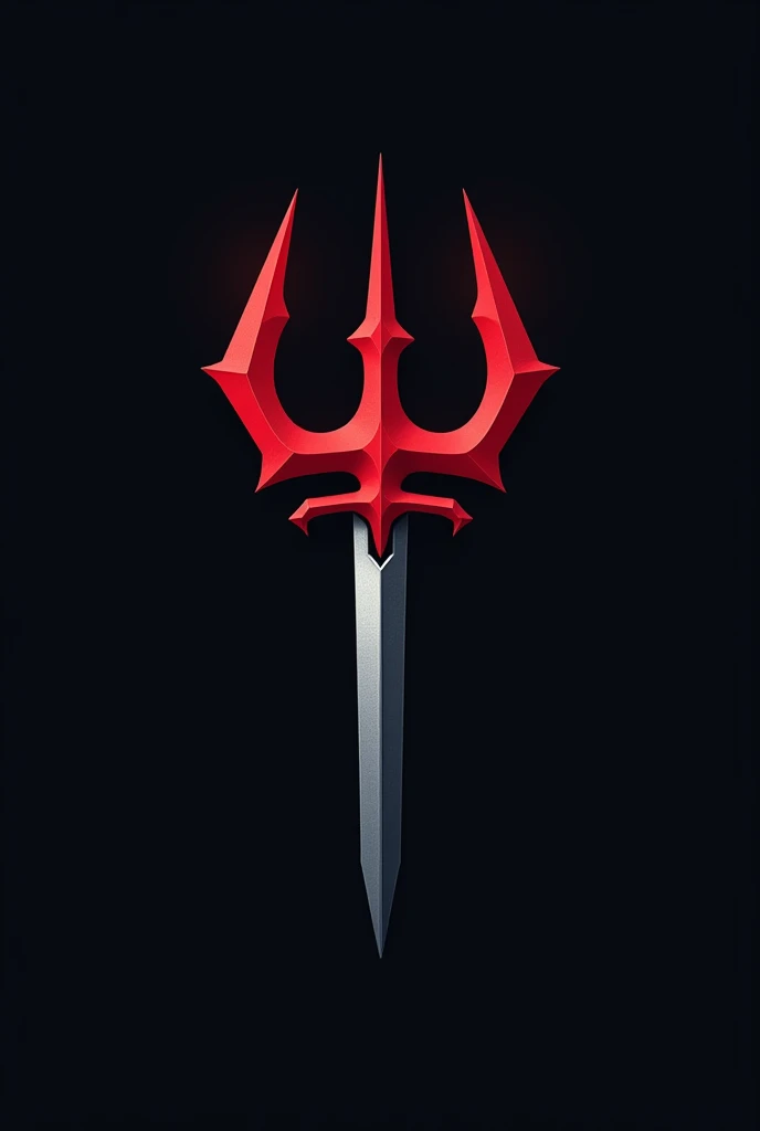 Create a logo that combines the T and the J where the T looks like a trident and the J like a sword