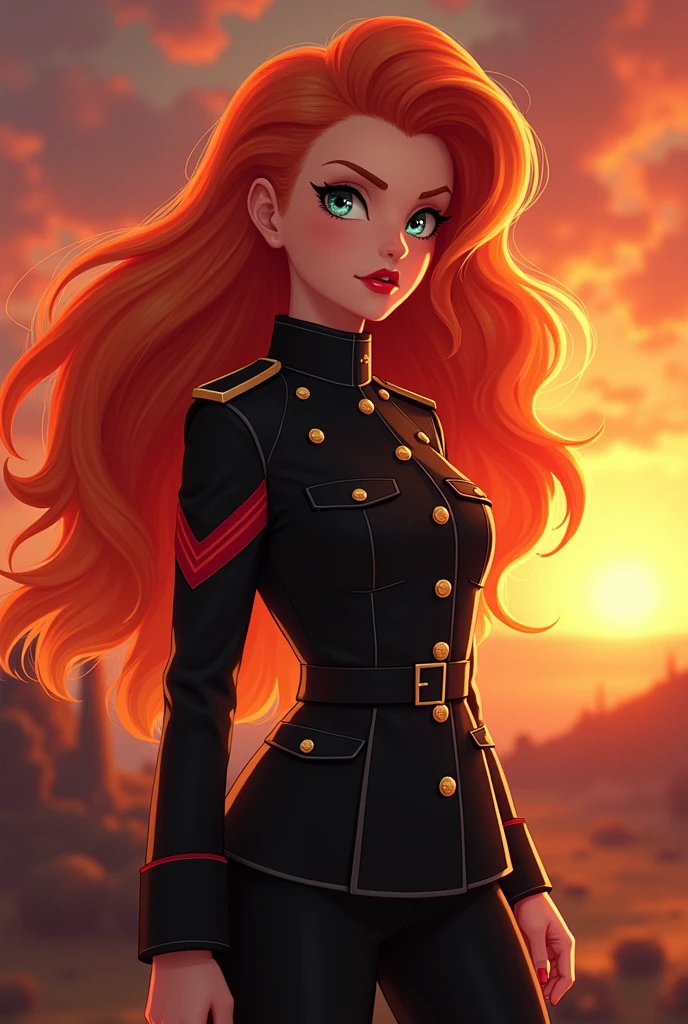 Antonio Danciu as a female Sunset Shimmer wearing a black Schutzstaffel uniform.