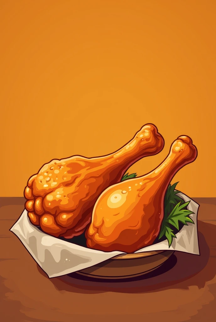 
Background color #302C29 with chicken wing and drumstick vectors in color  #F28F16