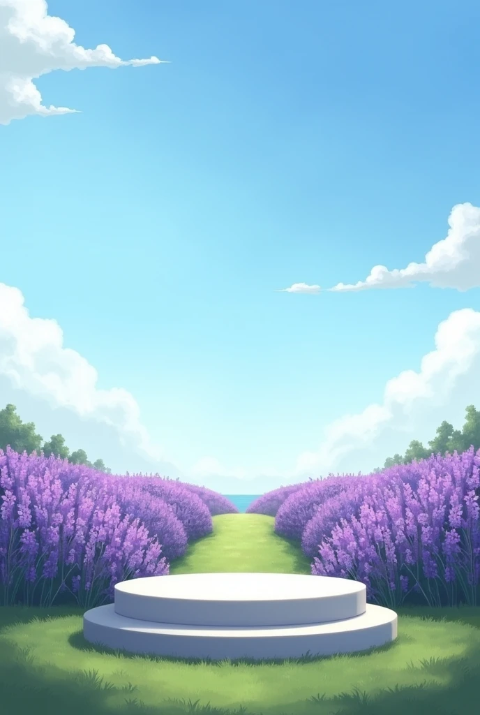 a podium have half view of lavender field & half view of sky breeze (1500 x 1500) pixels