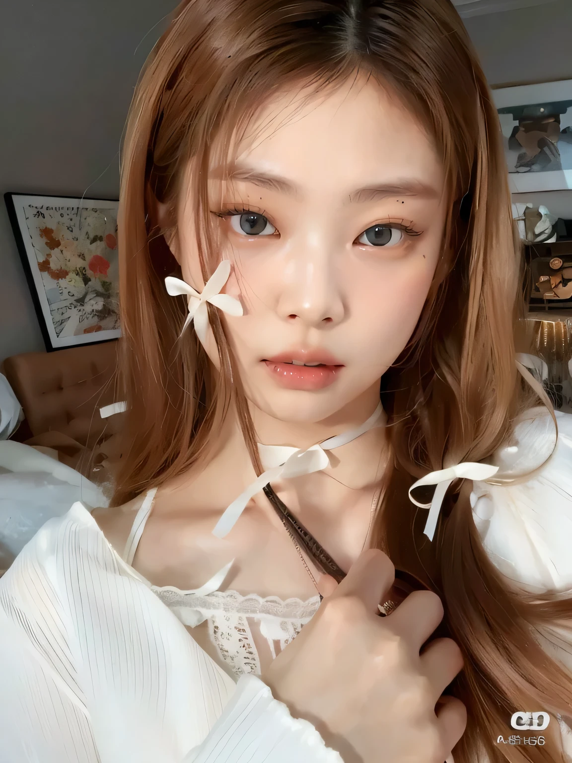 cara de jennie kim, full lips, large eyes, bajé Blonde,Blonde, eyes blue, blue eyes, White skin, white skin , realist, photorealist, high quality, 8k, HdR.