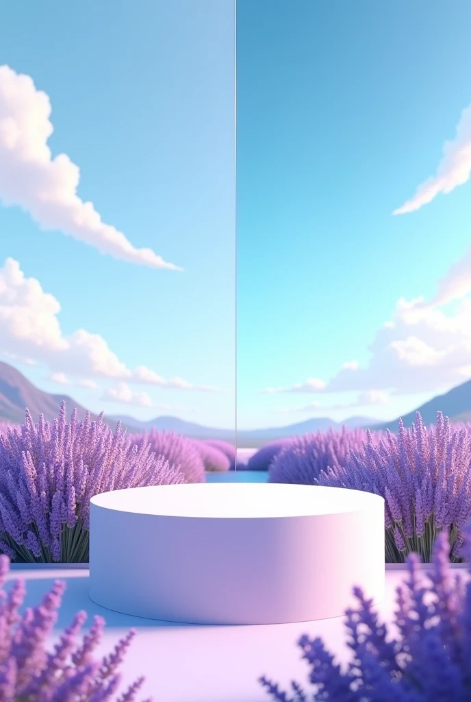 a podium have half view of lavender field & half view of sky breeze (1500 x 1500) pixels