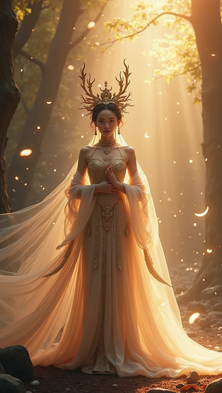The Empress is resplendent.。The surroundings are divinely illuminated with scattered light々The Qilin is as majestic as a god
