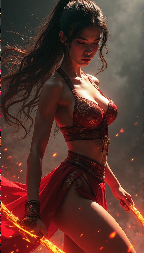 Realistic busty woman,Karateka,hokuto shinken,ultimate form,erotic obscene Performance