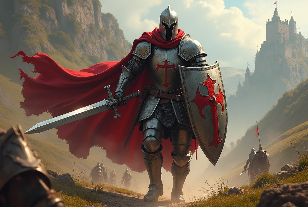 Templar knight attacking 