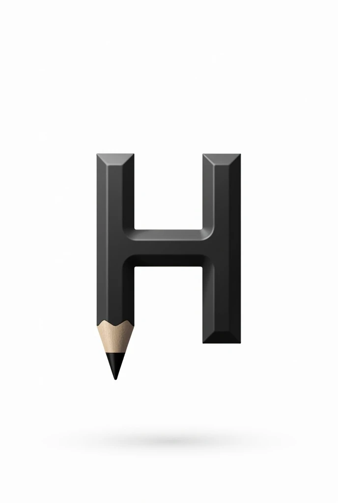 Brand logo letter H in the shape of a pencil in color. Black and white logo with white background

