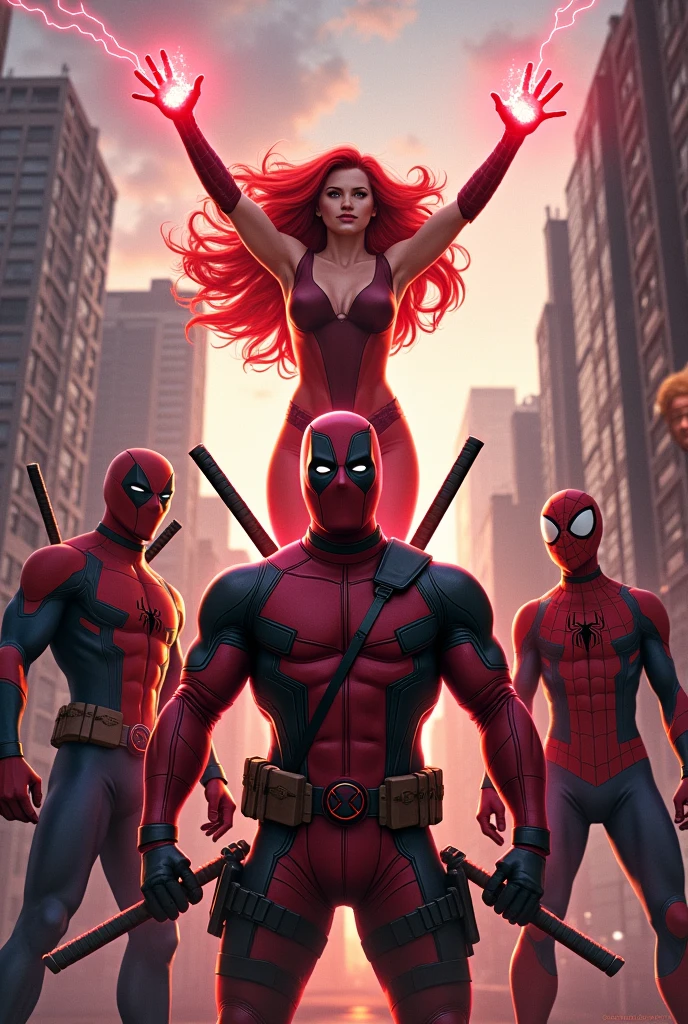 Deadpool, Spiderman, Wanda