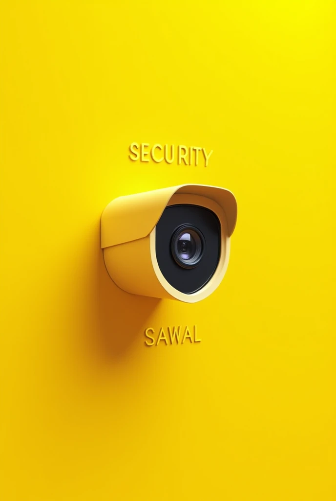 shield with a yellow background (only the shield painted yellow)
central figure a Security Camera: Modern and clean design.
Text "SECURITY": Above the camera.
Text "SAWAL": Just below the base of the camera. well-known