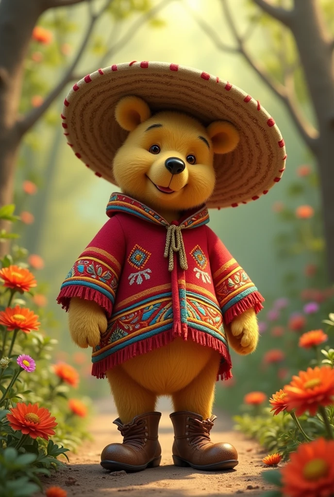 Winnie the Pooh dressed as Alfredito Olivas 