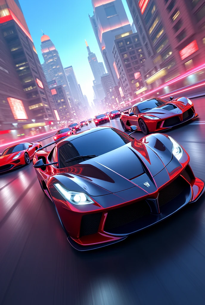 Epic Roblox racing game cover featuring big cars and luxury vehicles