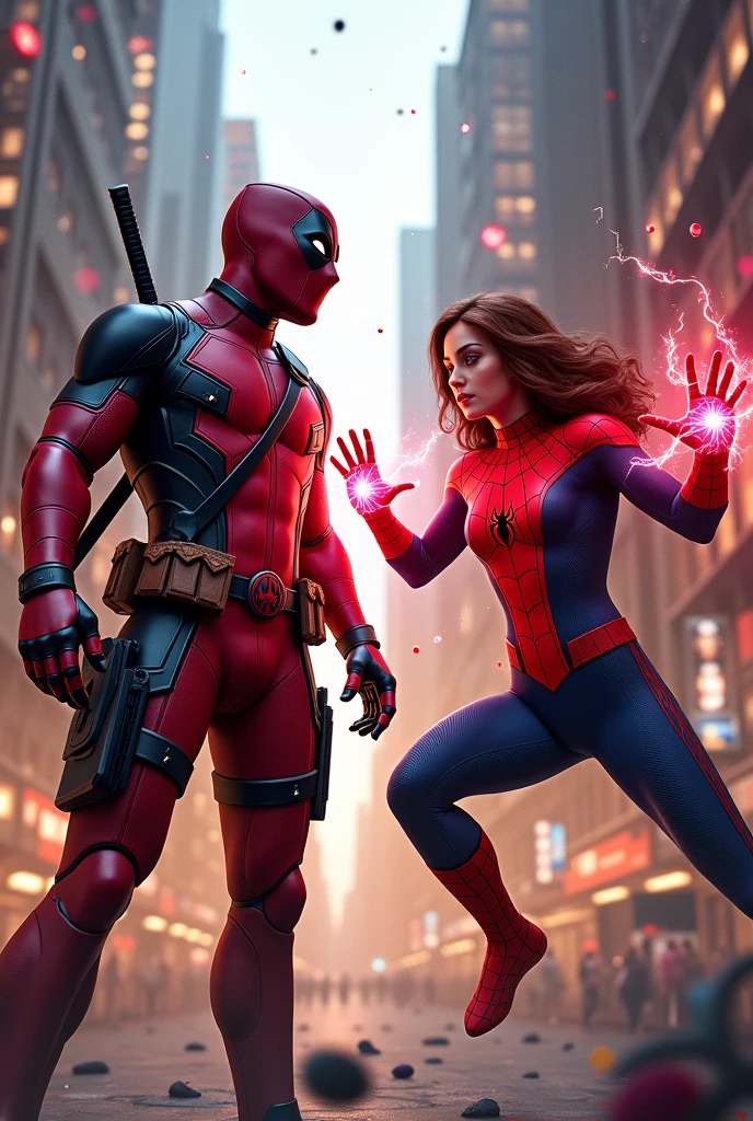 O deadpool, Spider-Man and Wanda together