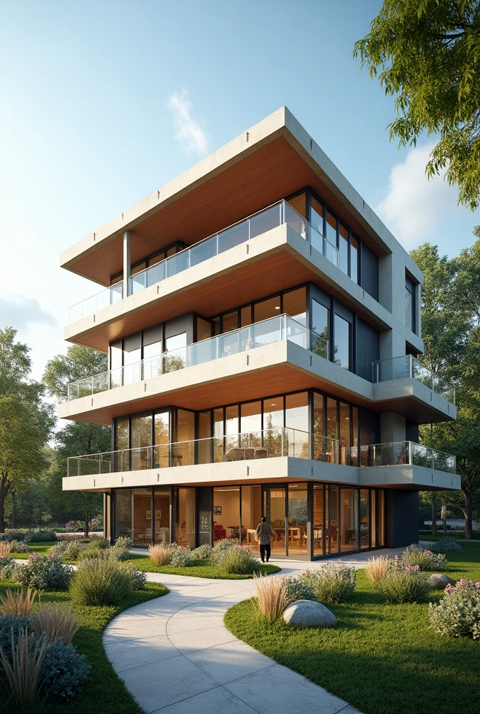 Create the structure of a 3-level building where psycho-oncological assistance is provided