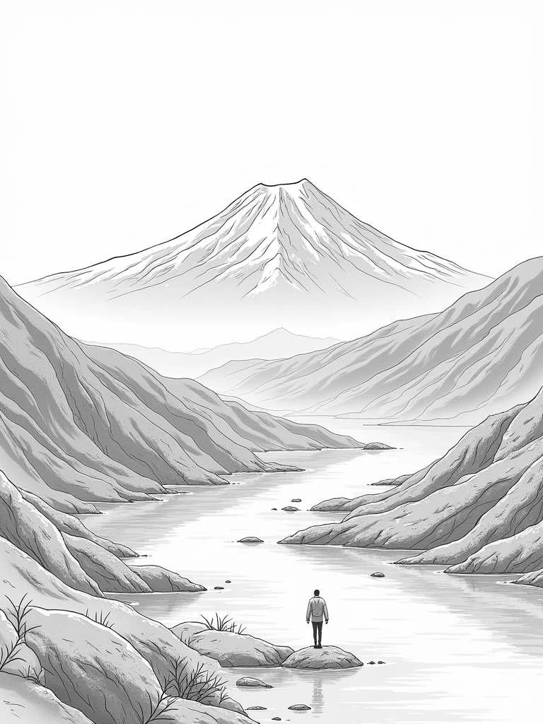 landscape,Fuji Mountain,Line art,photo shoot