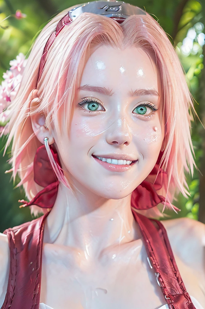 (masterpiece:1.4),(Highest quality:1.4),超High resolution,High resolution,8k resolution, (One Young Woman, sakura, White skin, Slim body:1.4), (Detailed facial expressions, smile:1.4), Glowing Skin, Big earrings