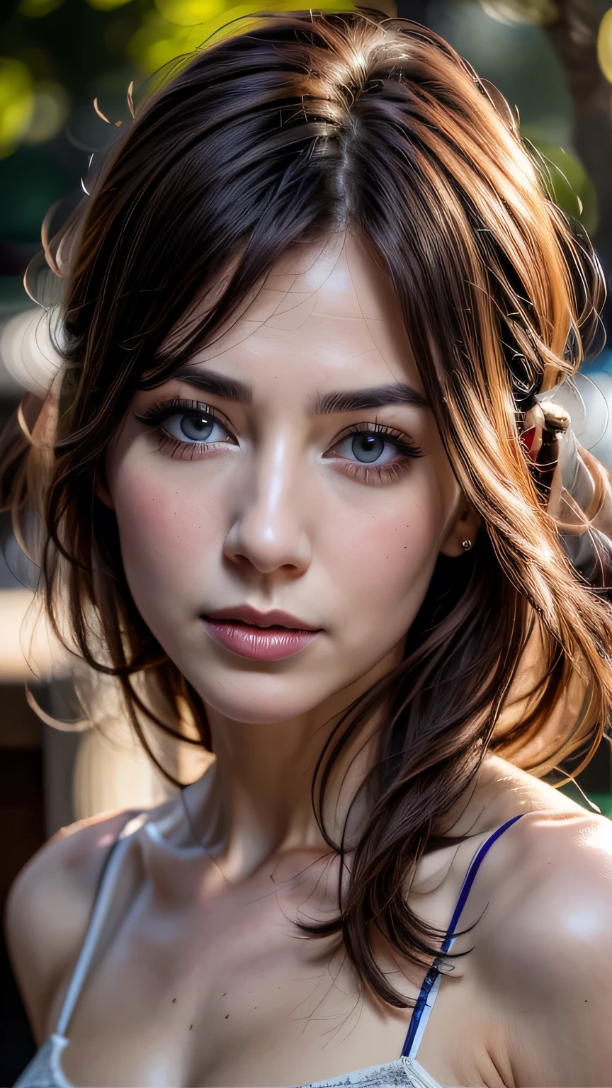 Very beautiful princess with bright eyes, Portrait of a 35 year old mature woman, Serious expression, rage, Ultra-realistic, Very detailed, Dynamic facial expressions, large natural breasts, Pastel purple garter set, Fine and beautiful eyes,Beautiful lip detail,Very detailed目と顔,Long eyelashes, Detailed face, masterpiece, 最high quality, high quality, High resolution, (((Upper body portrait)))、sexy