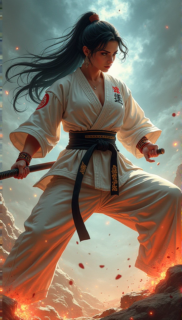 busty woman,Karateka,hokuto shinken,ultimate form,
