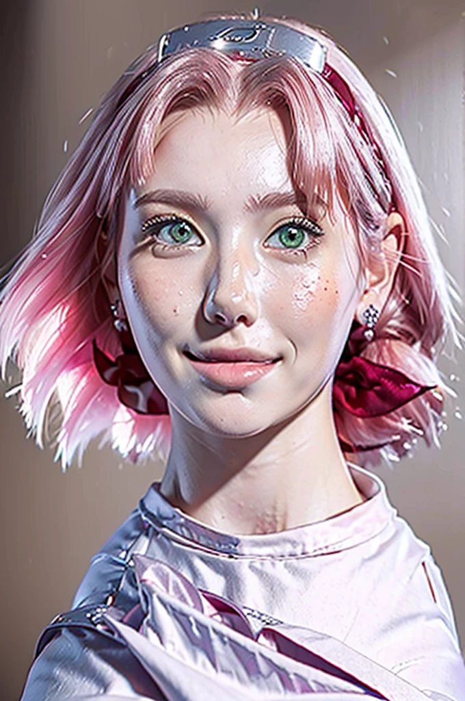 (masterpiece:1.4),(Highest quality:1.4),超High resolution,High resolution,8k resolution, (One Young Woman, sakura, White skin, Slim body:1.4), (Detailed facial expressions, smile:1.4), Glowing Skin, Big earrings, skirt