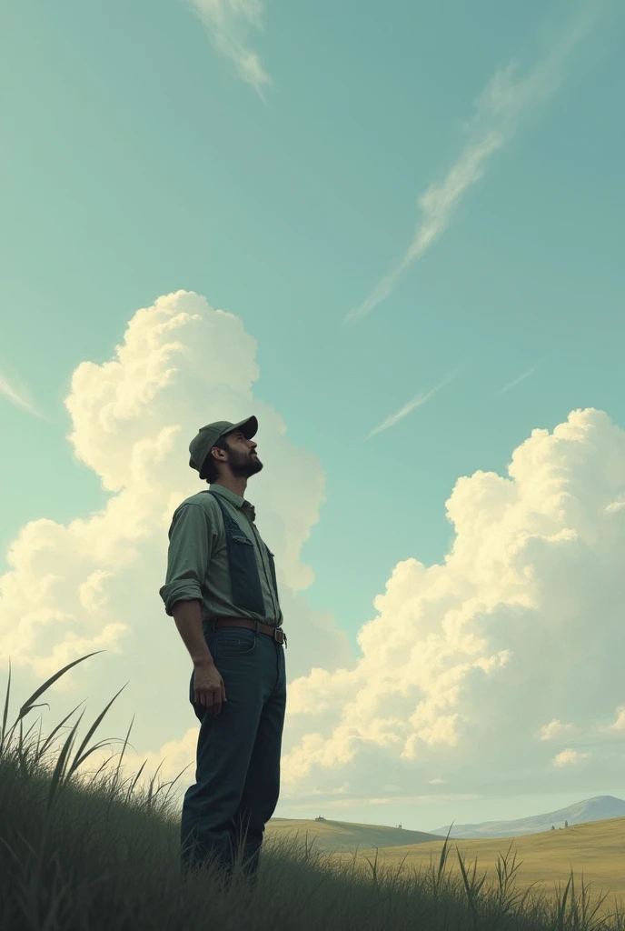 Man satar work, Look at the sky, Think deeply