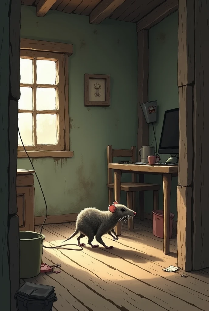 A rat in a simple house