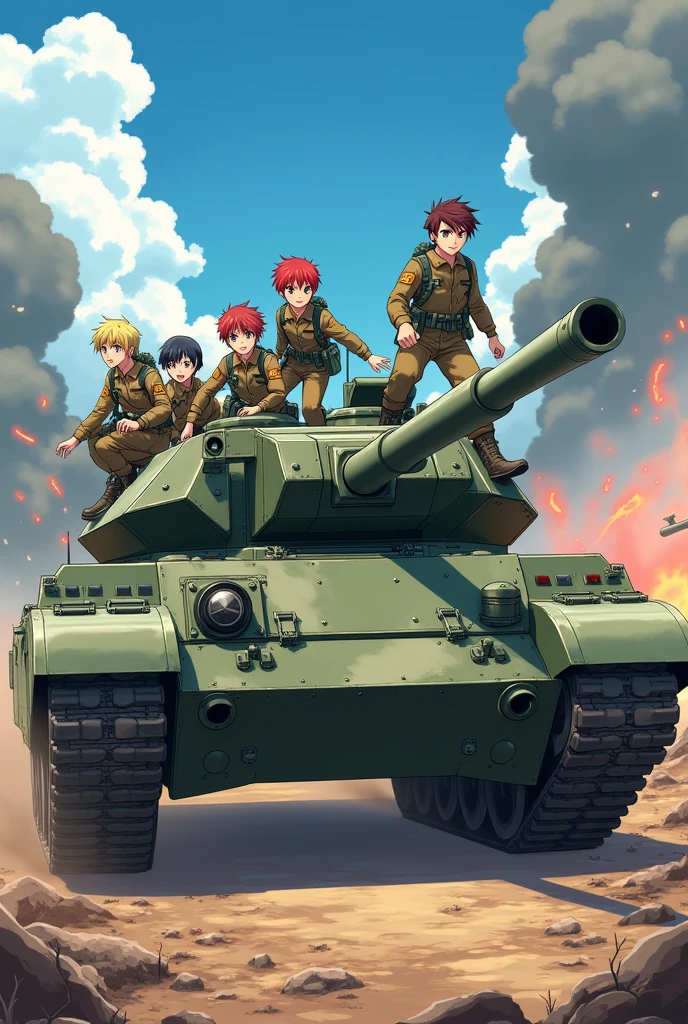 Tank crew in anime style