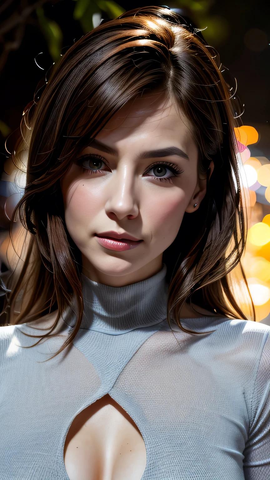 Very beautiful princess with bright eyes, 35 year old mature woman, Serious expression, rage, Ultra-realistic, Very detailed, Dynamic facial expressions, large natural breasts, Pastel purple turtleneck dress, Fine and beautiful eyes,Beautiful lip detail,Very detailed目と顔,Long eyelashes, Detailed face, masterpiece, 最high quality, high quality, High resolution,、In a dark cave、whole body