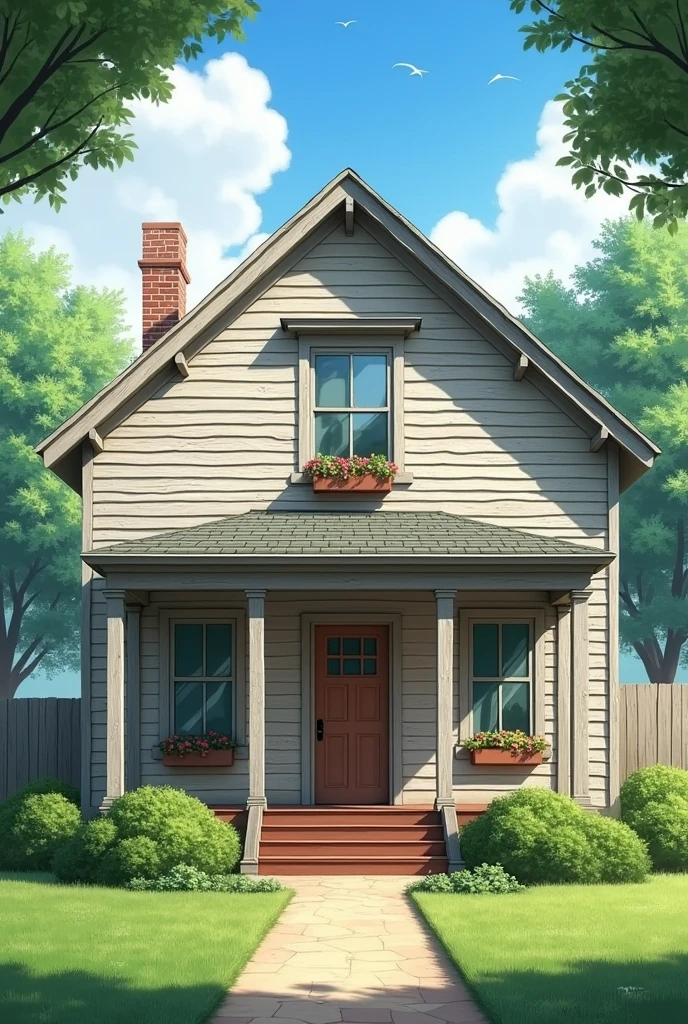 Facade of a simple house