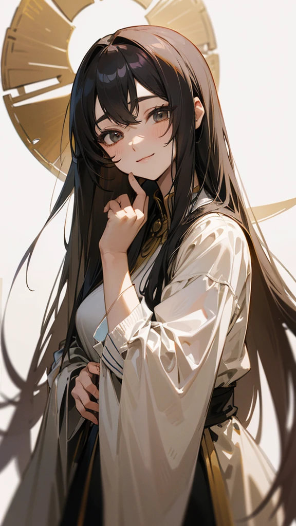 One person, High resolution, Long Hair, masterpiece, Textured skin, Long Hair, smile, Almond Eye、upright
