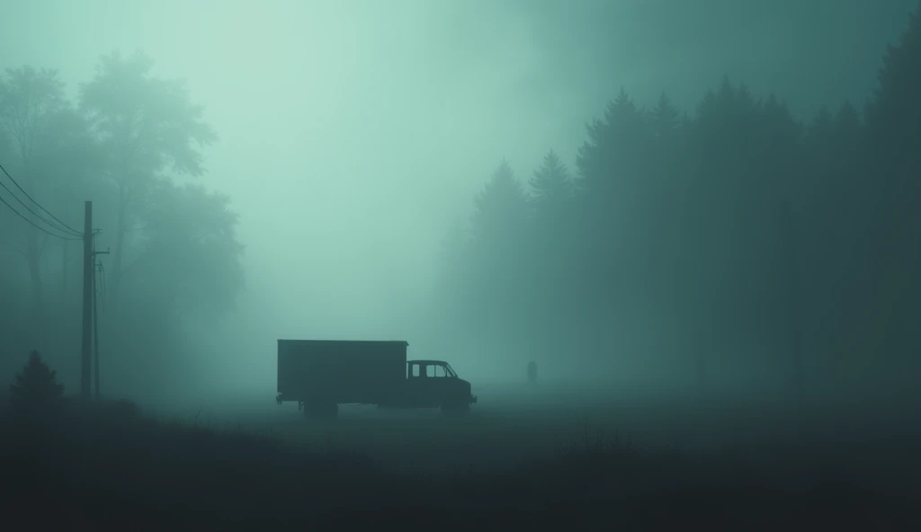 Shadows in the Mist:

Images of shadows and indistinct figures moving in the mist around the truck, creating a sense of threat and mystery.