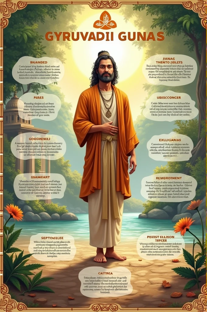 Genrate eposter on 10 guruwadi gunas according to ayurveda