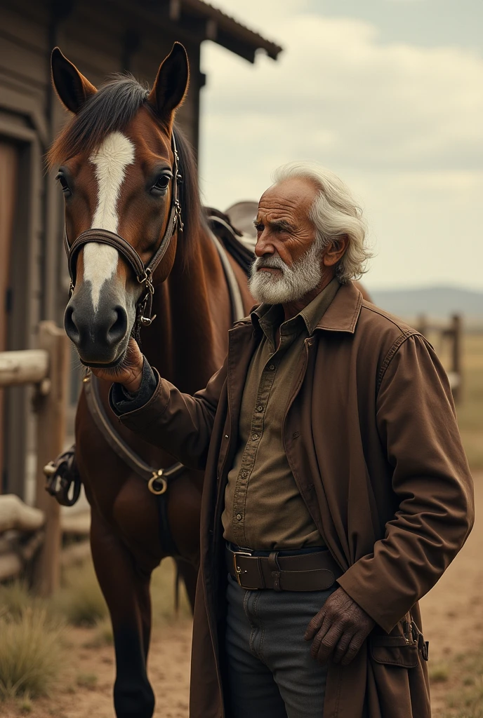 horse and old man 1900