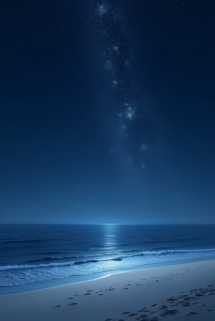 A realistic photo of a night at the beach with stars in the sky