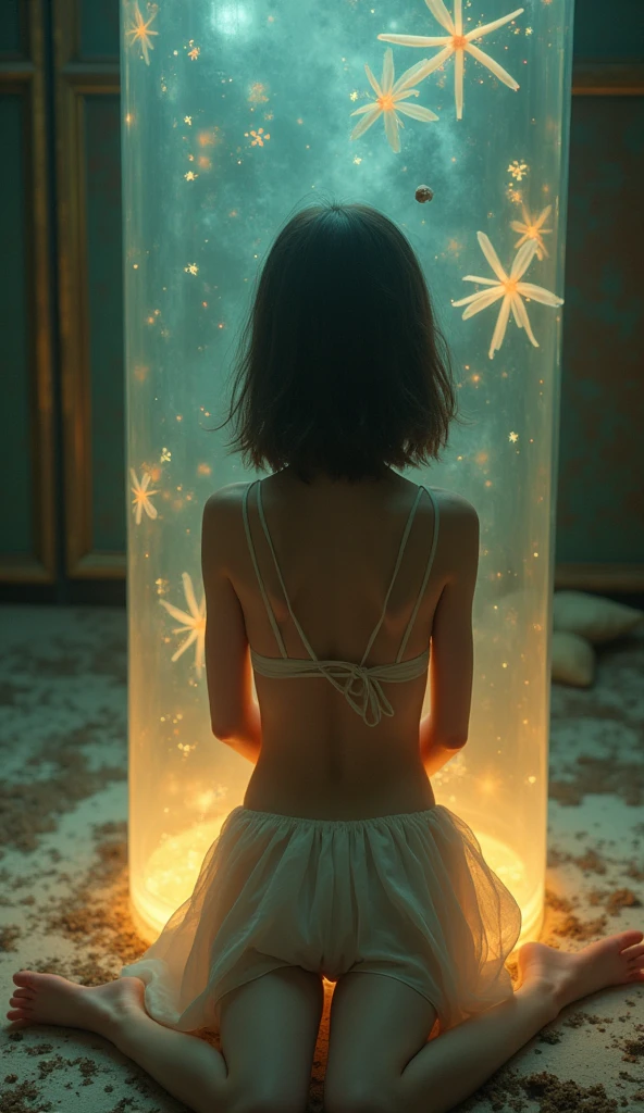 {{{{{3,High resolution 318 trillion pixels, no, Realistic scene and cute girl, ในฉากนี้ นางเอกถูกเลือกให้เป็นเสาหลักมนุษย์และถูกปิดผนึกในท่านั่งคุกเข่าโดยมีขาของเธอเหยียดออกเป็นรูปตัว M ซึ่งเธอถูกรุมโทรมอย่างnoรู้จบในขณะที่จ้องมองไปยังความว่างเปล่า, Deep chest that quickly swells up, The charm she exudes stimulates her to lift her legs and spread her legs and continue to have sex, Thick lips look beautiful, Soft and bouncy hair, Making her tight, deep breasts bigger and rounder}}}}},{{{{{The prim girl stands on her knees and opens her crotch, stroking her crotch with her fingertips and with a soft moan she experiences her first ?????? and becomes a slightly grown up and innocent cummer., The higher concentration of female hormones in the tank will make her moan as much as she wants, White cheeks, The moment the heroine's eyes are replaced with rainbow pupils, Wonder in the romantic cylindrical crystal herb display cabinet full of female hormones, The moisturizing herb makes her so plump that it breaks the smaller girl's clothes and her hair grows longer and sexier while she still looks like a girl, Cuteness is preserved forever shining in exchange for life from her, Wearing a cute shirt and bow-tie skirt, Ribbon tied on her wrist, Her beautiful and thin underbust, Cute thin curved waist, Abnormal sexual preference for lips, neck, and waist, Her more defined lines from underbust to hips, Straight black wig that looks depressing, Bright thick lips}}}}},{{very detailed}},{{{{{ร่างกายที่ยังnoได้ใช้งานทางเพศของนางเอกที่มีออร่าบริสุทธิ์และไร้เดียงสา}}}}}