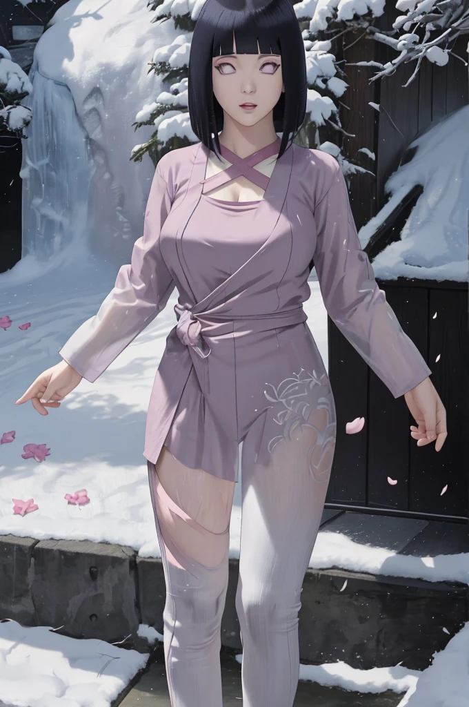 masterpiece, absurdres, hinata\(boruto\), 1girl, solo,mature female, tight t-shirt vneck, cleavage, legging, yoga pants, looking at viewer, (falling petals), perfect composition, detailed lips, big breast, beautiful face, body propotion, blush, (pink lips), long hair,  purple eyes,  soft gaze,  super realistic, detailed, photoshoot, realistic face and body,Hinata hyuga, hinata hyuga without clothing, anime, anime girl ???????, naruto, no dress, realistic,without clothing, light and shadow effects, intricate, highly detailed, digital painting, art station, concept art, smooth, sharp focus, illustration, advanced digital anime art, atmospheric lighting, detailed face, hinata dress less, cloHinata hyuga,anime, naruto, no dress, realistic girl, beautiful anime girl, full body, hinata naruto anime, without clothing, ninja anime girl, body showed, hot style, fantasy anime girl, 4k, 3d, light and shadow effects, intricate, highly detailed, digital painting, art station, concept art, smooth, sharp focus, illustration, advanced digital anime art, atmospheric lighting, detailed face, hinata ??????? full body ,anime full body view.