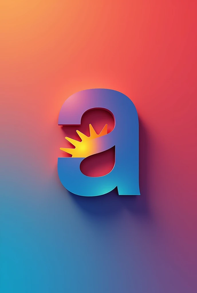 Symbol for a company , combination of letter A and S and also sun , color red and blue, simple 