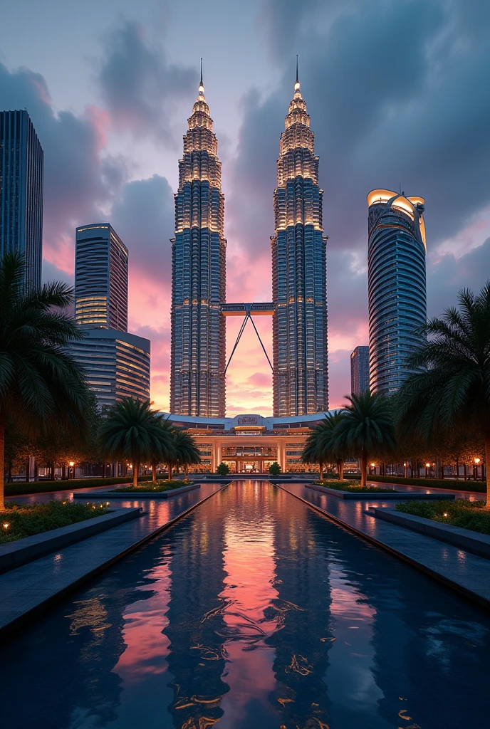 (a big malaysia flag,klcc tower,kuala lumpur cityscape,detailed architecture,realistic 3d render,dramatic lighting,dynamic angle,beautiful vibrant colors,cinematic,ultra-detailed,8k,high resolution,photorealistic,detailed clouds,stunning sunset sky,reflecting pool,lush greenery,sharp focus,hdr quality,4k,8k,highres,masterpiece:1.2),ultra-detailed,(realistic,photorealistic,photo-realistic:1.37),city skyline,KLCC towers,Malaysia,timelapse,long exposure photography,dramatic lighting,vibrant colors,glowing skyscrapers,reflections in water,movement blur,cinematic composition,architectural details,modern cityscape