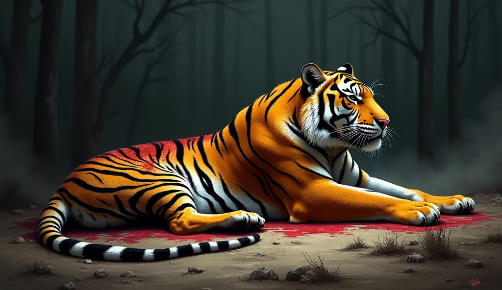 The tiger dies.