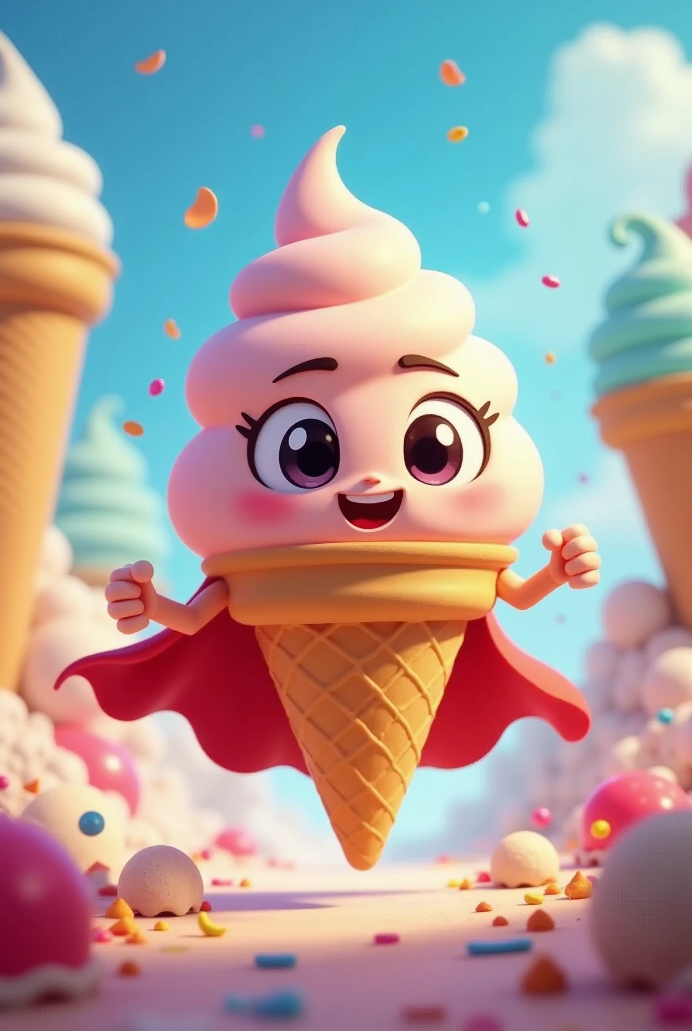 Cartoon ice cream hero