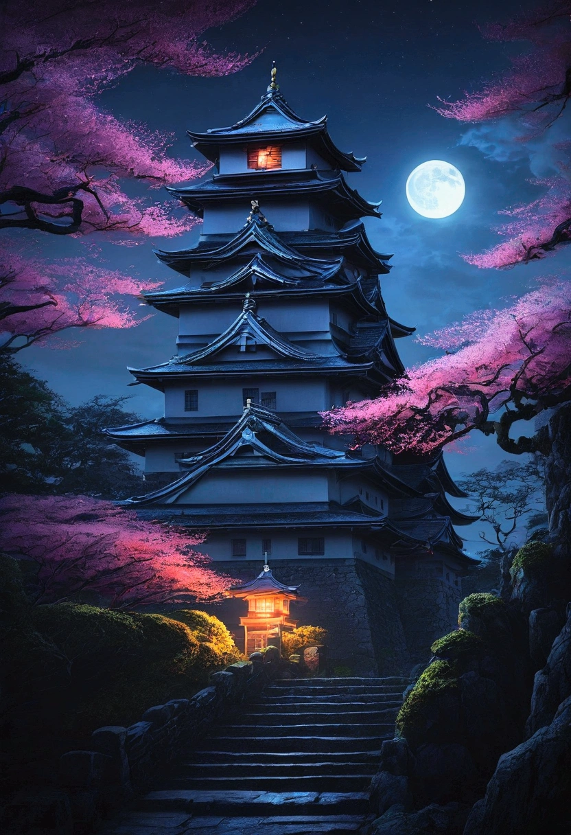 Scary Japanese Castles,night