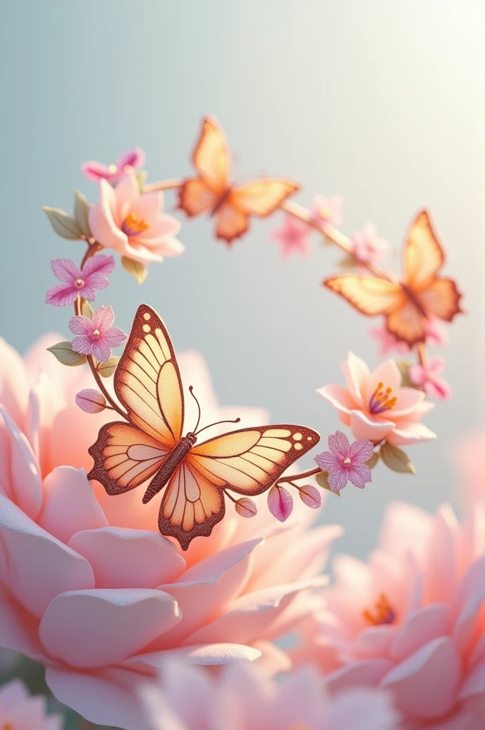 Picture of bracelet for girl, with butterflies and flowers